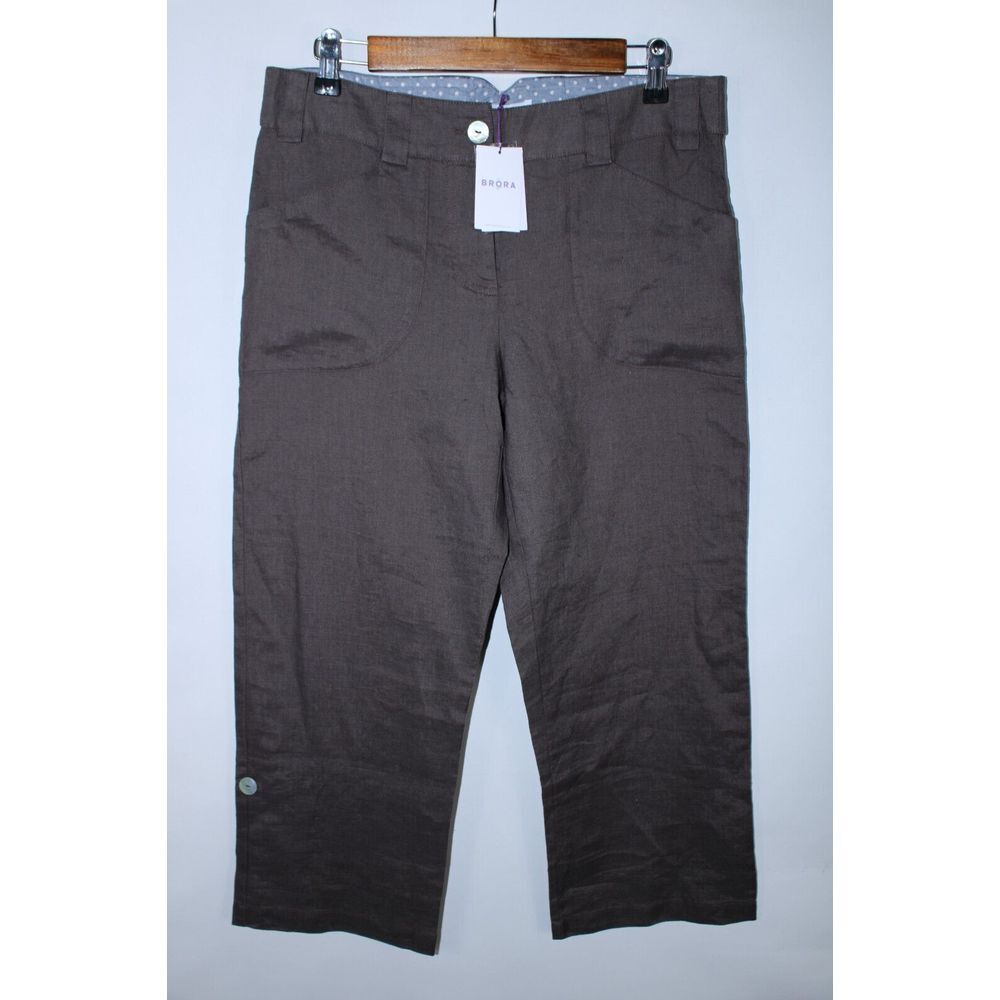 NWT Brora Women's Size 10 Mole‎ 100% Linen Pants